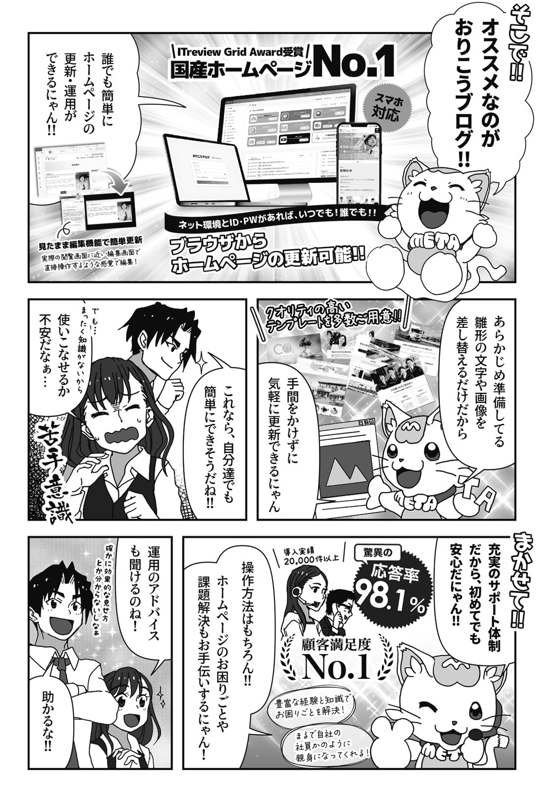 メタにゃんが解説! おりこうブログの特長①